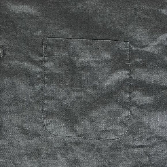 100% Linen Short Sleeve Button Up Shirt Men's XL Black Havana Summer Casual Cool - Picture 11 of 15